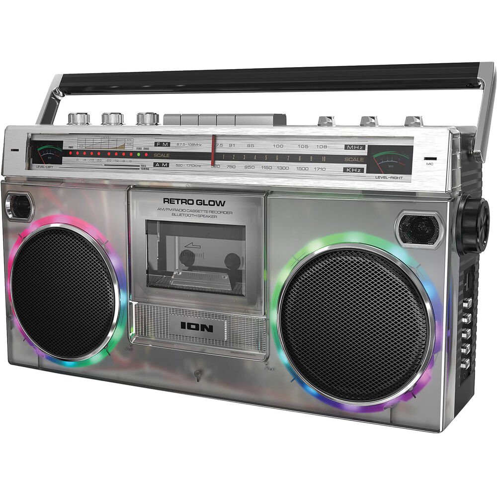 

Мобильные колонки Bluetooth ION Audio Retro Glow Wireless Translucent Boombox ISP112C