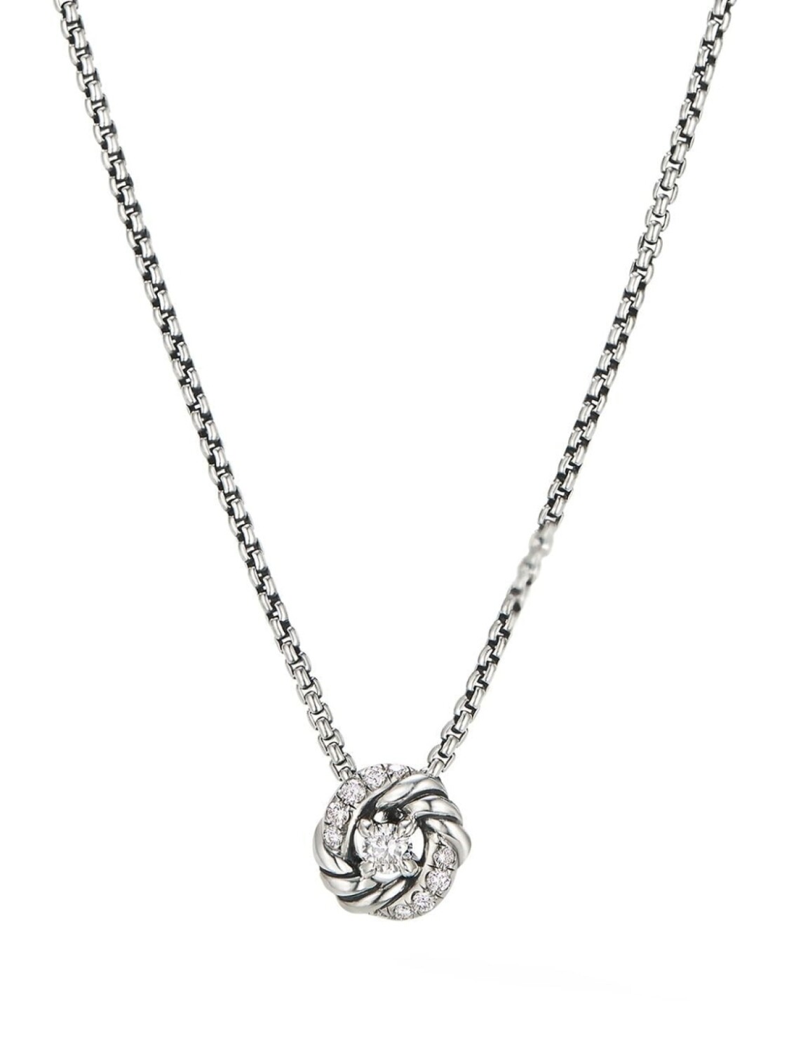 

Серебряное колье Petite Infinity с бриллиантами David Yurman, серебряный
