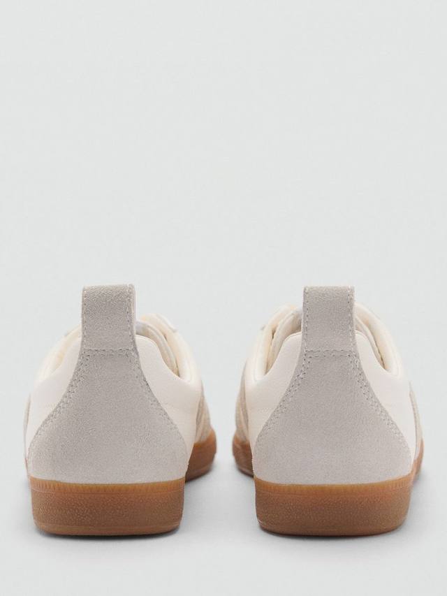 Win Contrast Panel Lace Up Trainers Mango, White — фото 3