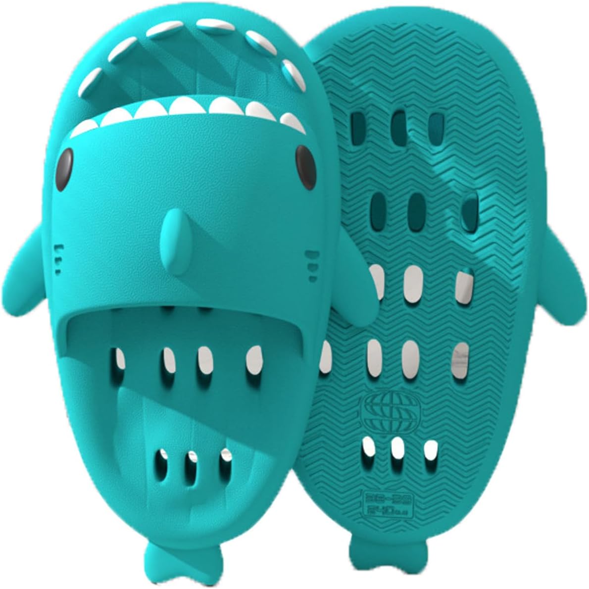 

Тапочки для ванной Zureto Shark, быстро сохнут, противоскользящие, утолщенные, массаж для ног, для дома и улицы, унисекс, зеленый