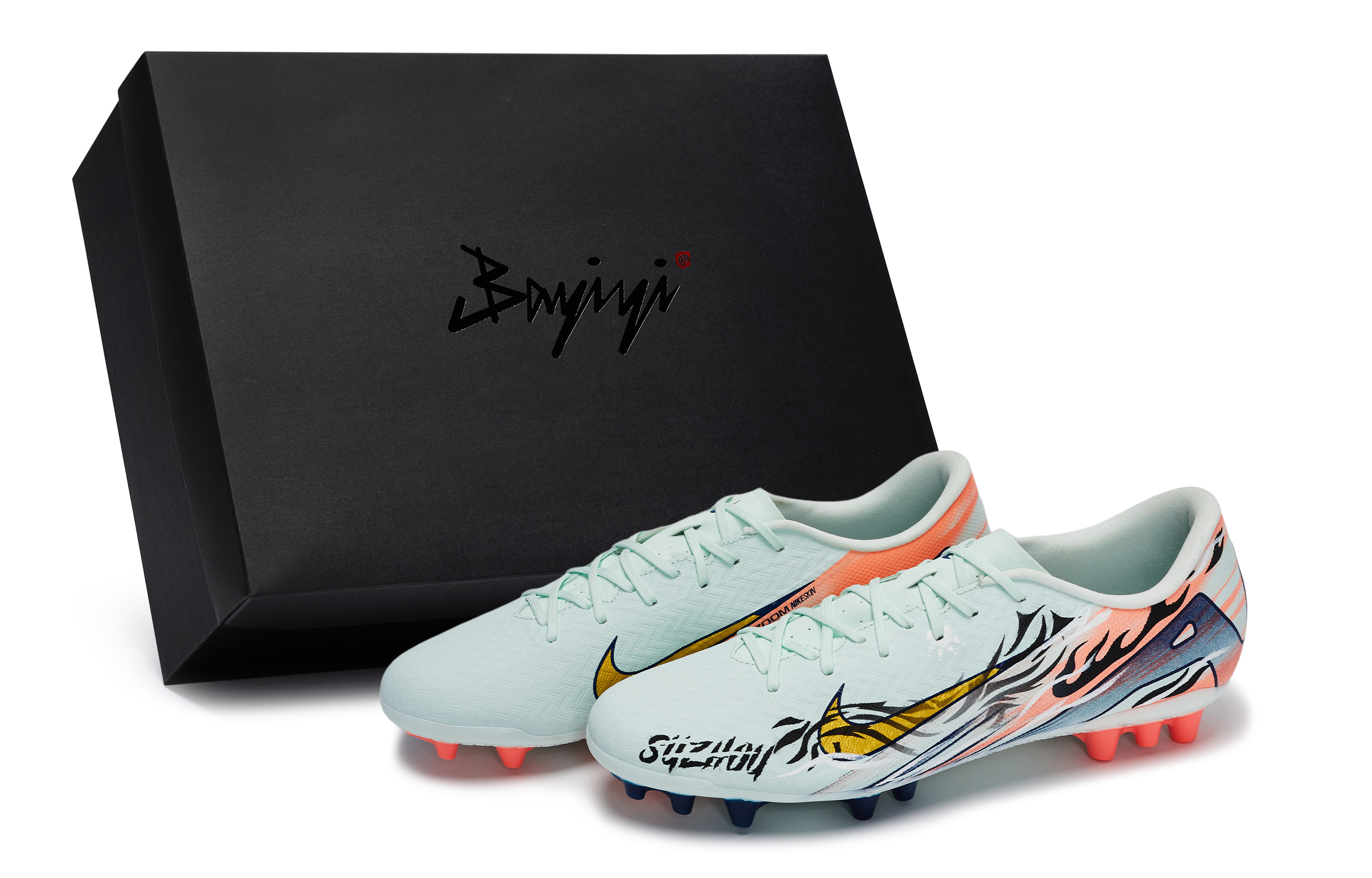 Nike Футбольные бутсы Mercurial Vapor 16 Shock Absorbers унисекс, черные, оранжевые, зеленые, желтые
