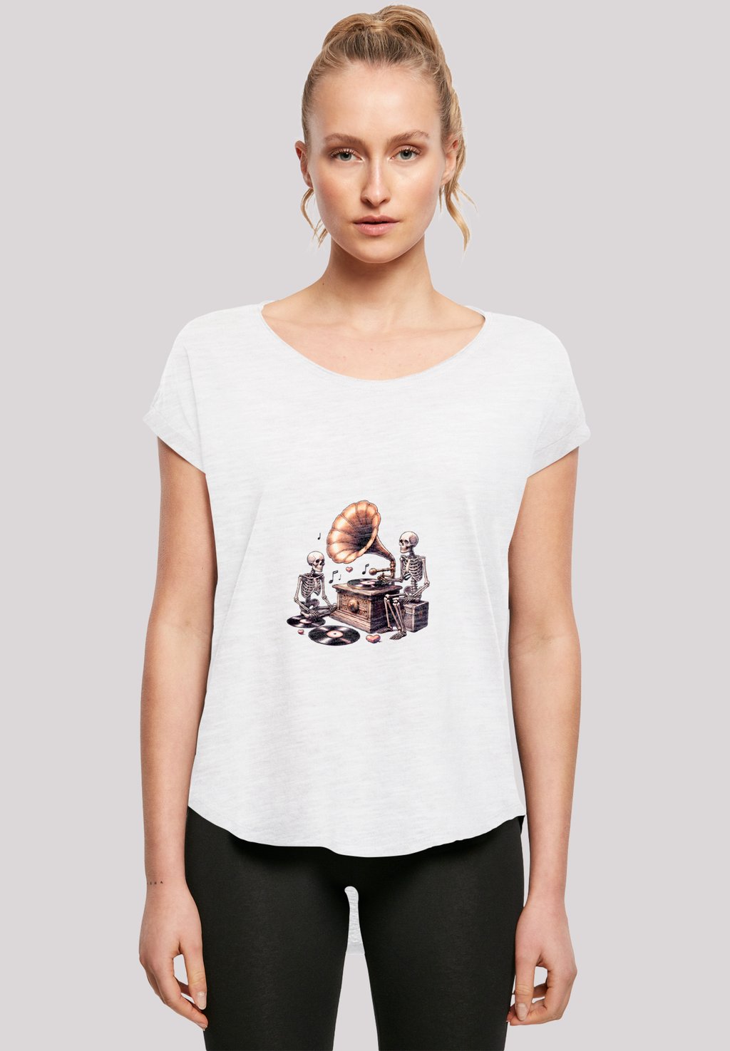 

Футболка с принтом GOTHIC SKELETON VINTAGE PLATTENSPIELER F4NT4STIC, белый