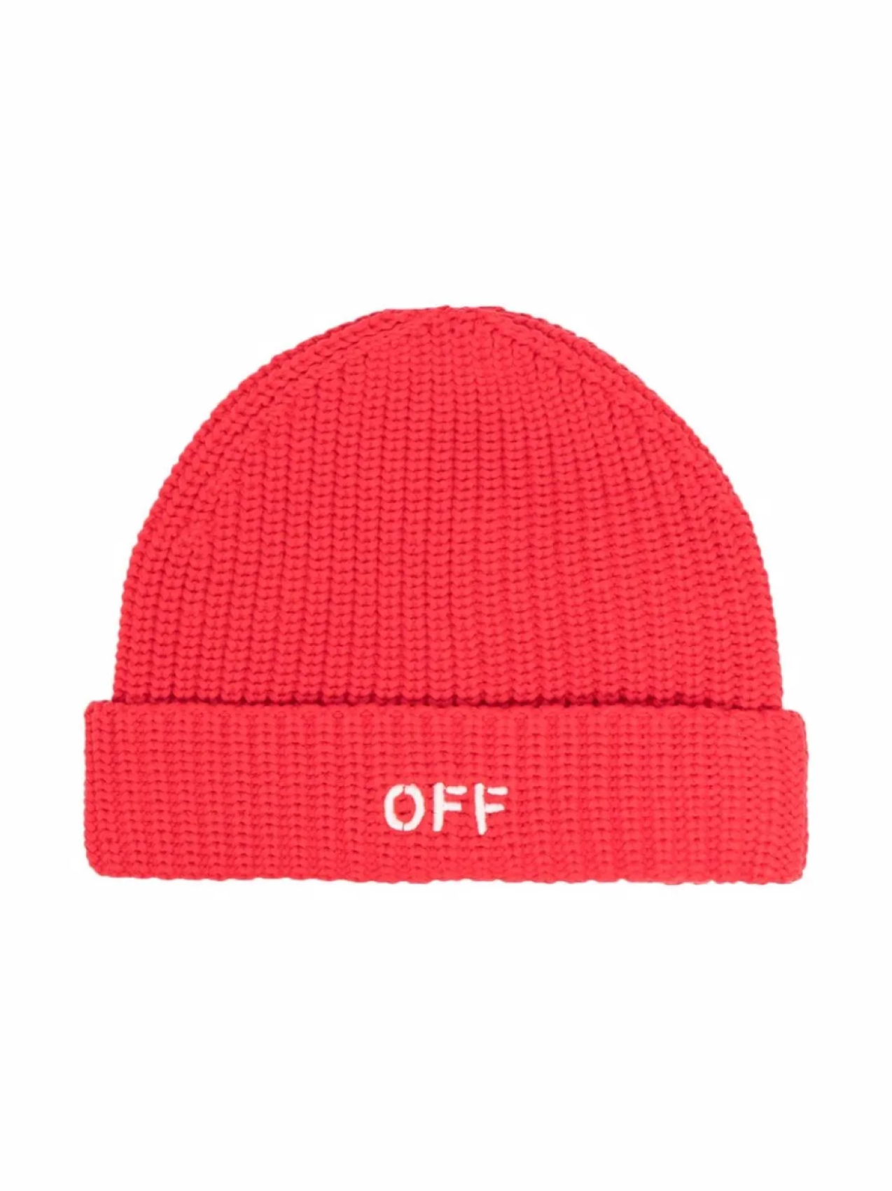 

Off-White Kids шапка бини с логотипом, красный