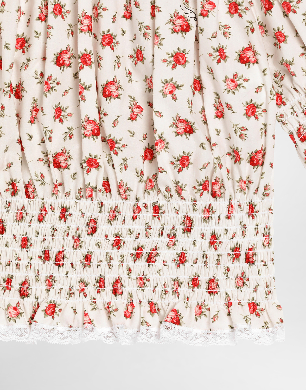 Блузка из поплина с принтом роз DOLCE & GABBANA, мультиколор — фото 4