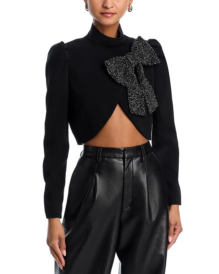 

Укороченная куртка Addison с бантом Alice and Olivia, черный