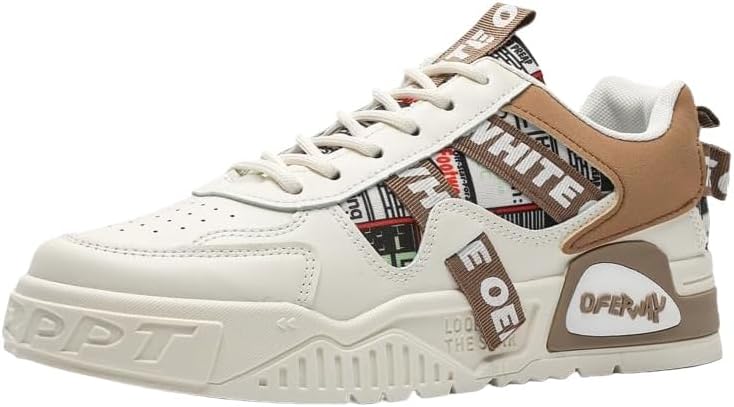 

Большие мужские кроссовки для модного уличного стиля и скейтбординга - противоскользящие шнуровки Fusecottc, хаки