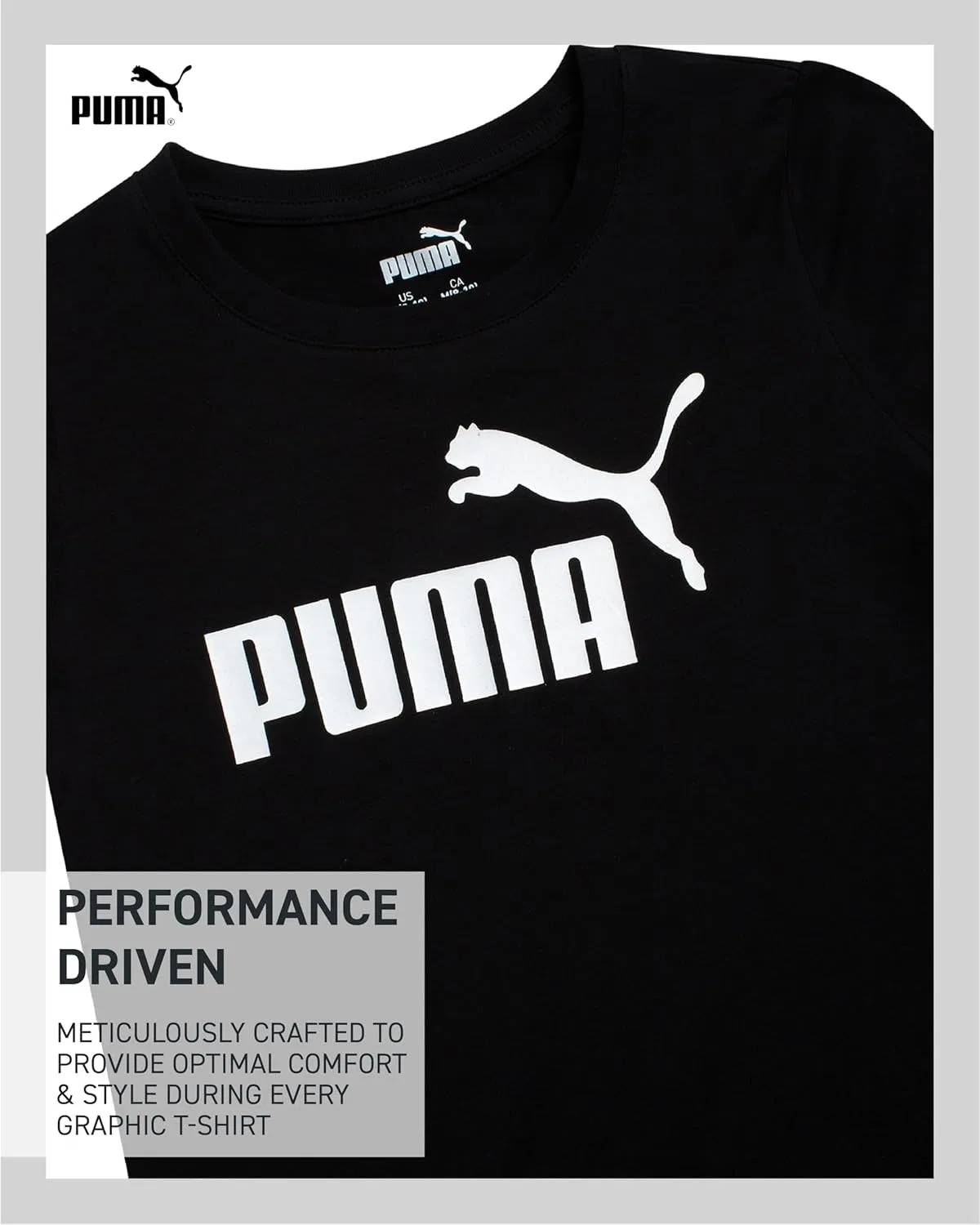 Футболка для девочек с логотипом PUMA, черный — фото 4