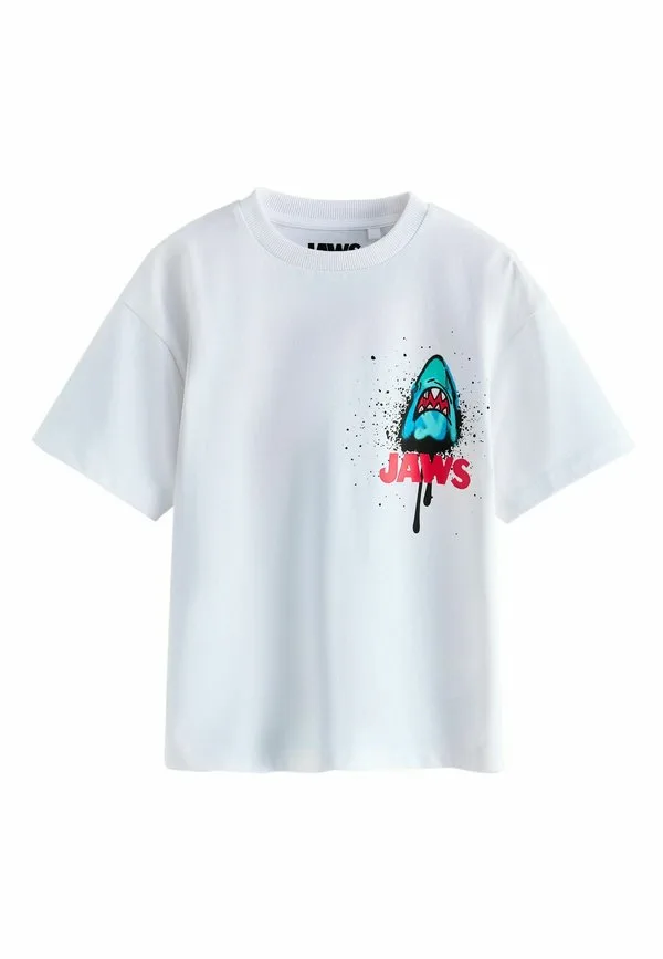 Футболка стандартного кроя с принтом "челюсти" Next, White Back Print