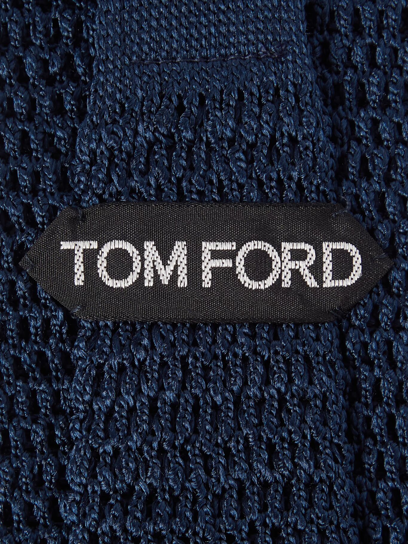 

Галстук шелковый вязаный 7,5 см TOM FORD, темно-синий