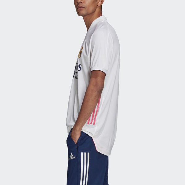 Футболка real madrid 20-21 season player edition home alphabet logo stripe sports soccer/football short sleeve jersey Adidas, белый — фото 4