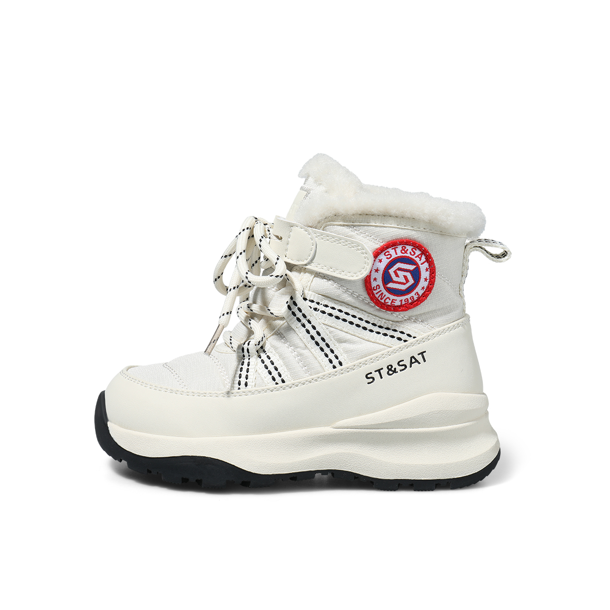 

Нескользящие теплые детские кроссовки с высоким берцем, увеличивающие рост ST&SAT, слоновая кость/бежевый