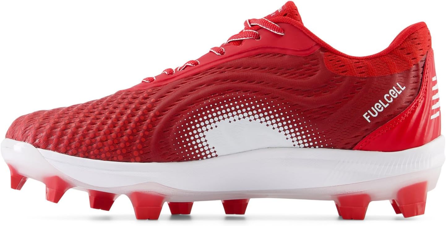 Кроссовки New Balance FuelCell 4040v7 Molded Baseball Cleats, Team Red/Optic White — фото 4