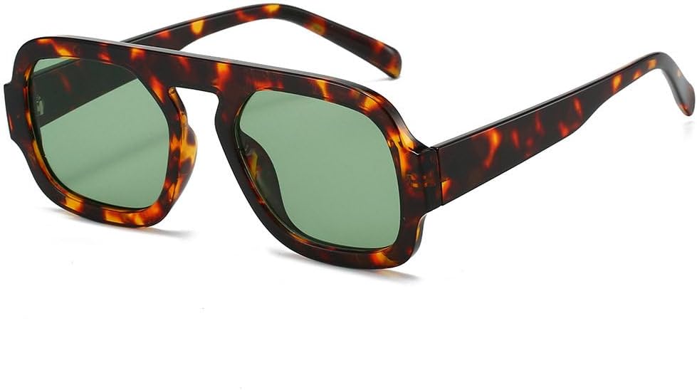 

Солнцезащитные очки в стиле ретро «пилот» для женщин и мужчин, черные, цвета чая, для активного отдыха, повседневные, защита от УФ-излучения UV400 HYYZZC, Leopard Green