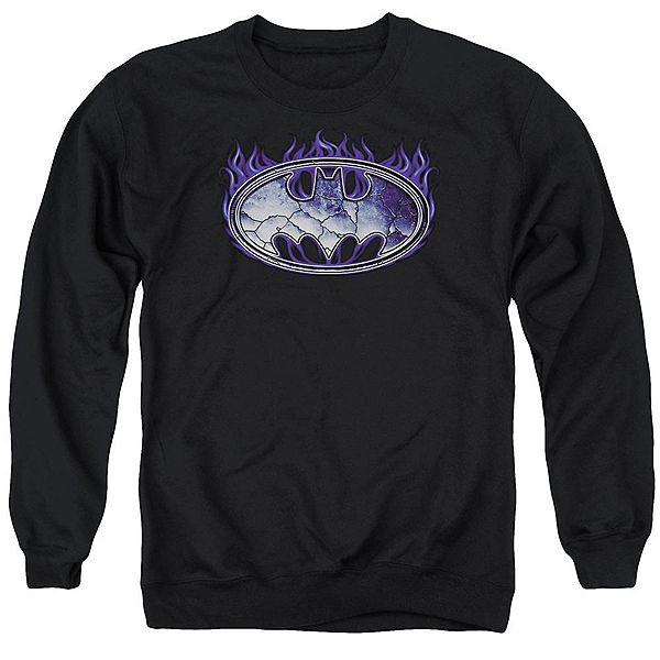 

Толстовка с круглым вырезом для взрослых с изображением Бэтмена и треснувшим щитом Licensed Character