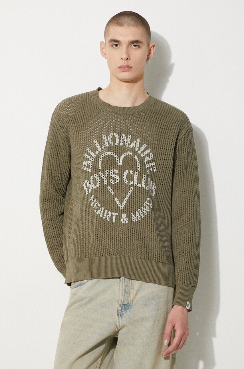 

Джемпер с логотипом Heart & Mind, хлопковый свитер Billionaire Boys Club, зеленый