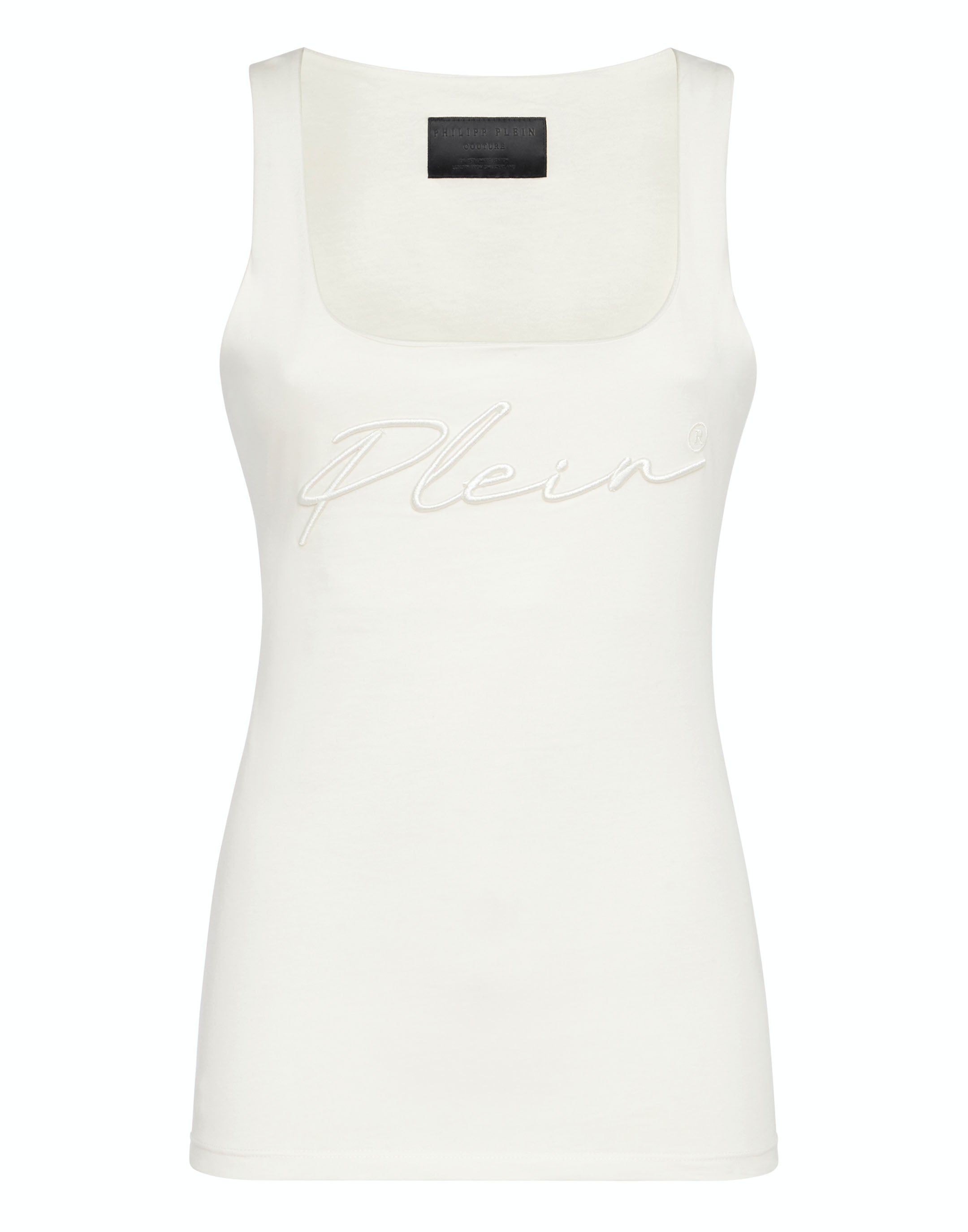 

Майка для отдыха с вышивкой Signature PHILIPP PLEIN, кремовый
