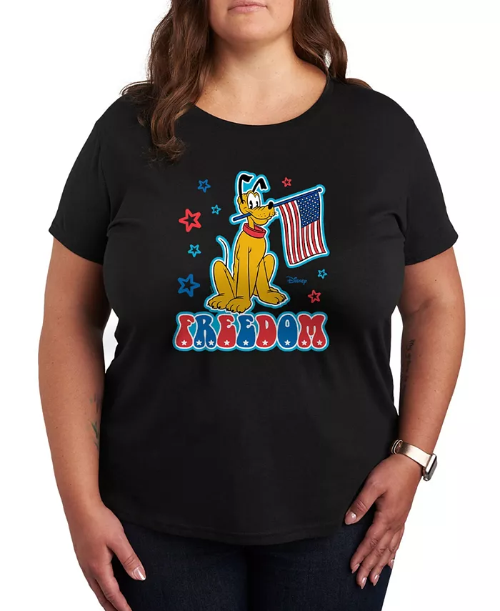 

Футболка больших размеров Disney Pluto с изображением американского флага Hybrid Apparel, черный