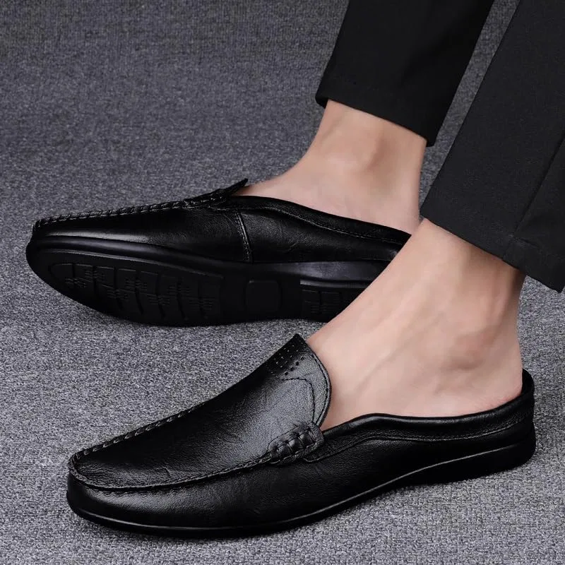 Лоферы из ПУ кожи мужские, Half Loafers Shoes, Black SayfuR — фото 4