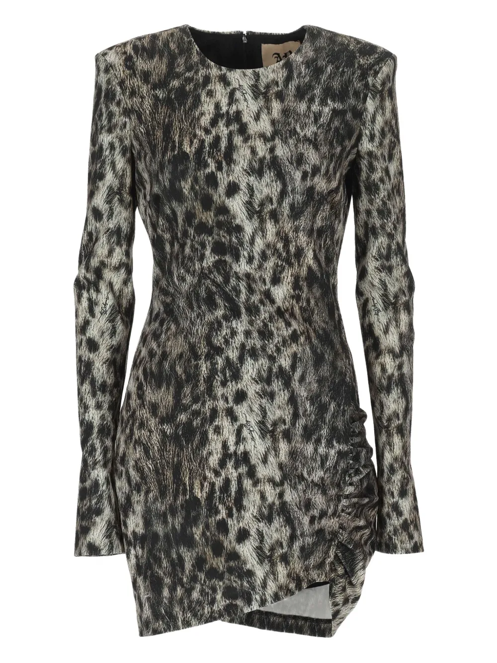 

Платье с леопардовым принтом и сборками Aniye By, черный