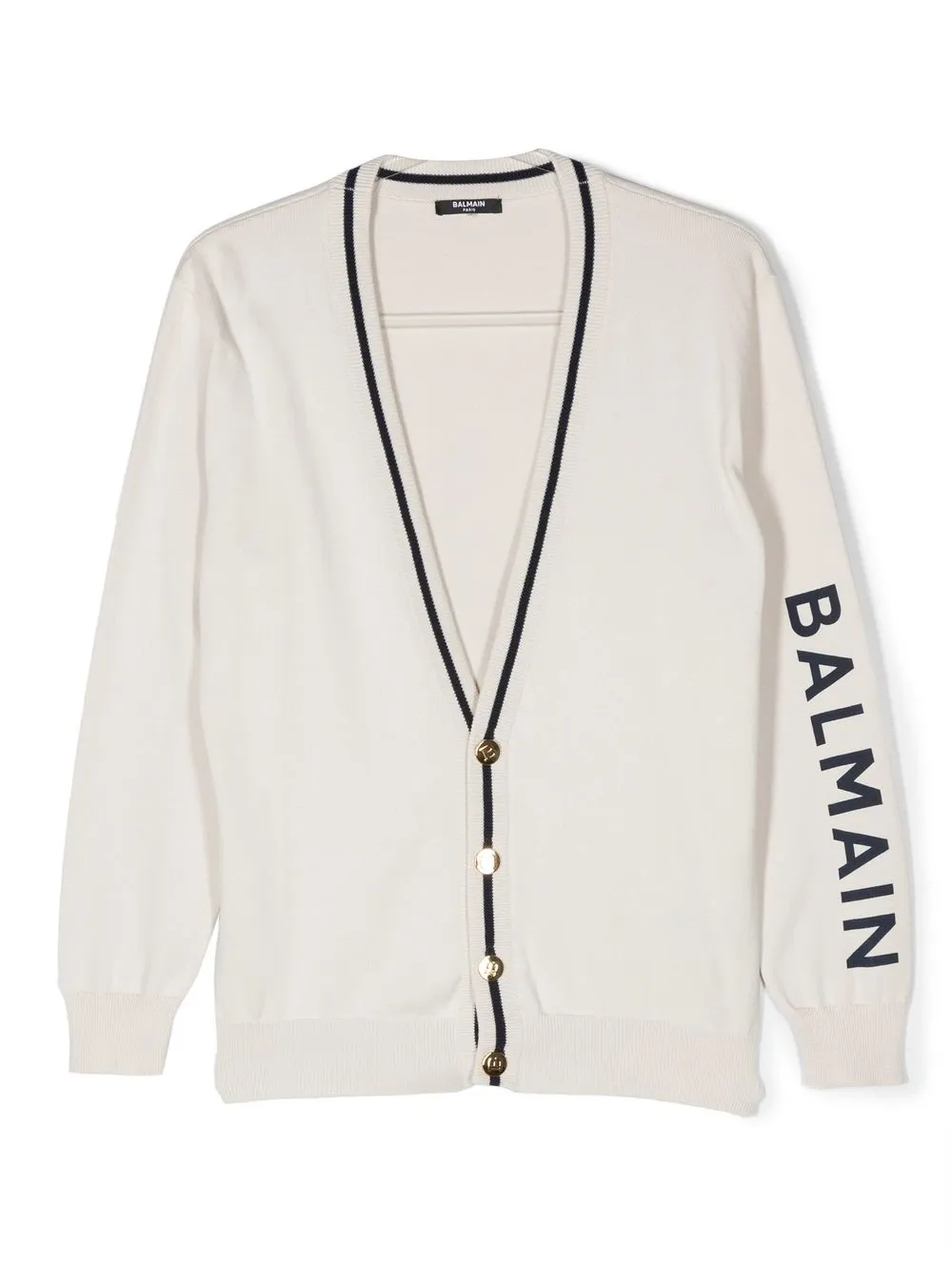 

Кардиган с контрастными полосками Balmain Kids, нейтральный