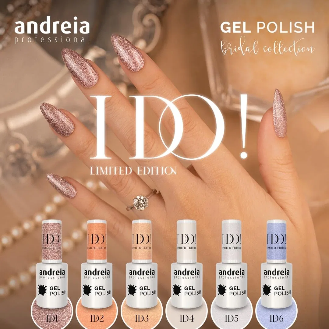 Полуперманентный гель-лак Andreia I DO Limited Collection Id2 Nude Gold Glitter, 10.5 мл Andreia — фото 4