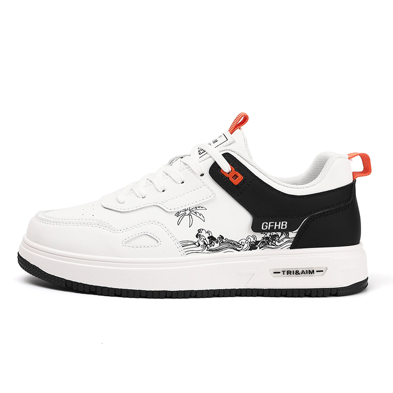 

Износостойкие и водонепроницаемые низкие повседневные кроссовки для подростков Kung Fu partners, белый/черный