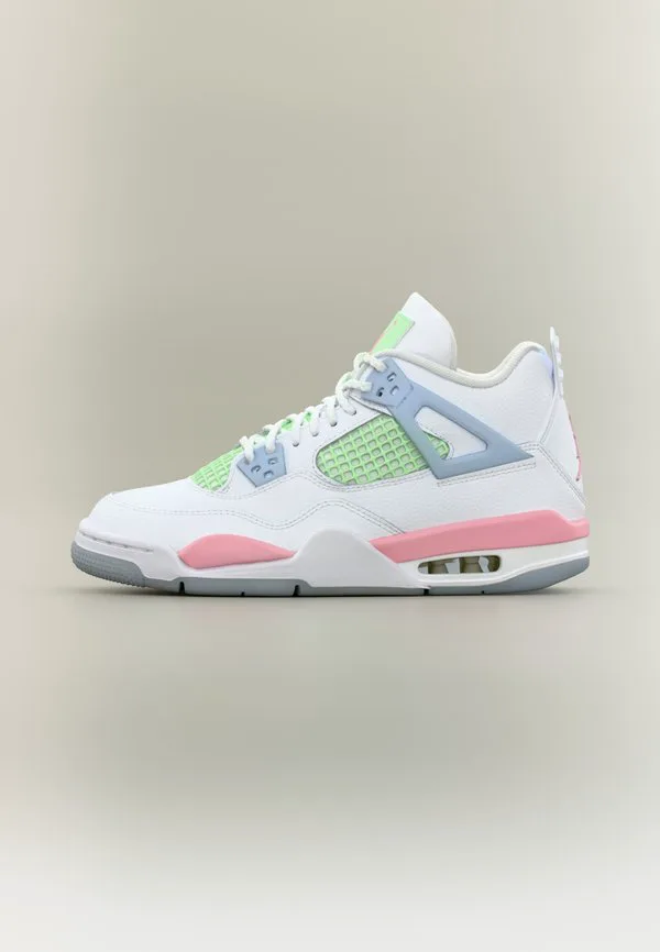 Кроссовки air jordan 4 retro унисекс Jordan, White/Med Soft Pink/Half Blue/Vapor Green