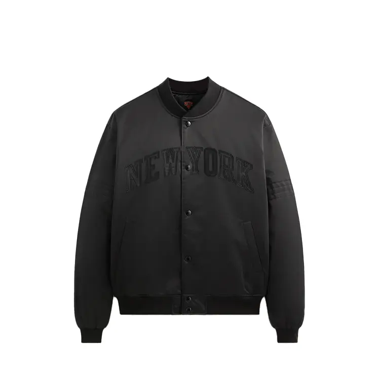 

KITH Нью-Йорк Никс атласная бомбер куртка, Black