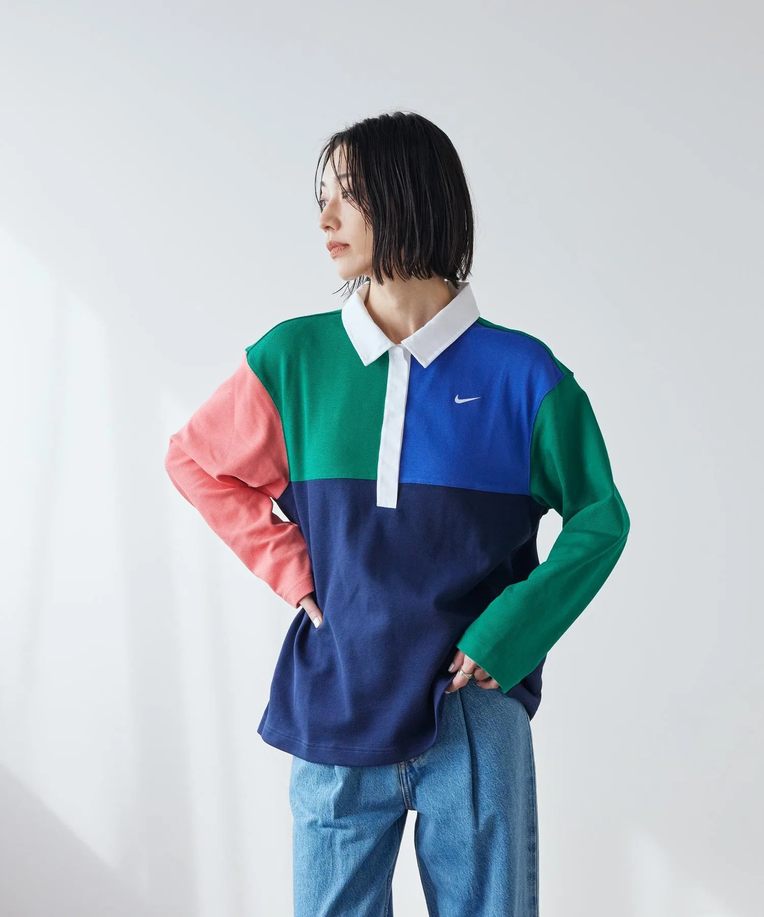 Женская поло-рубашка Nike Sportswear Oversized с длинными рукавами IF0358-365 Malachite — фото 2