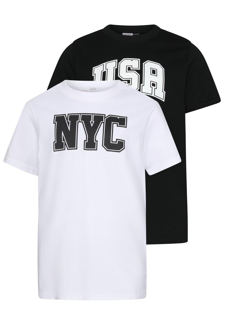 

Рубашка Urban Classics USA & NYC College, черный/белый