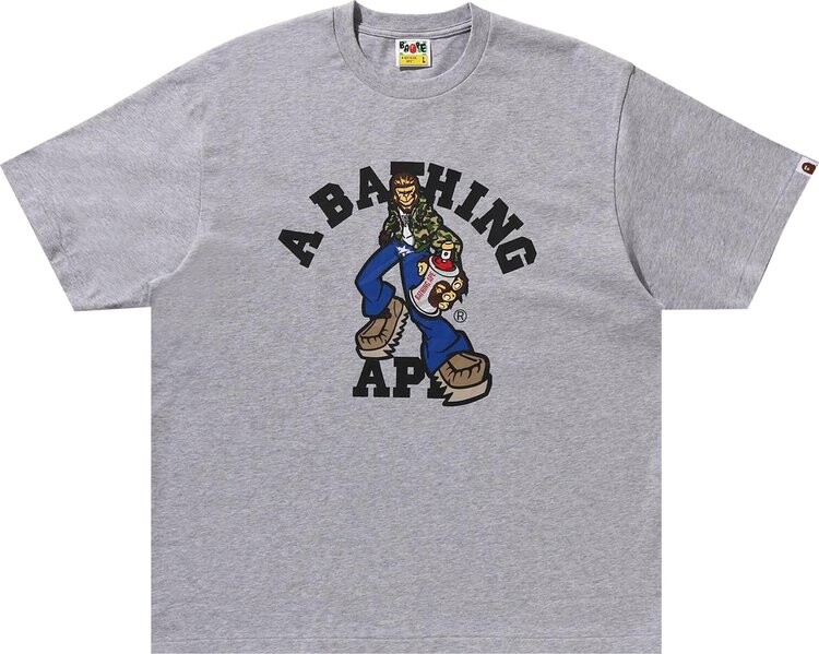 

Футболка BAPE Graffiti Character College Relaxed Fit 'Grey', серый