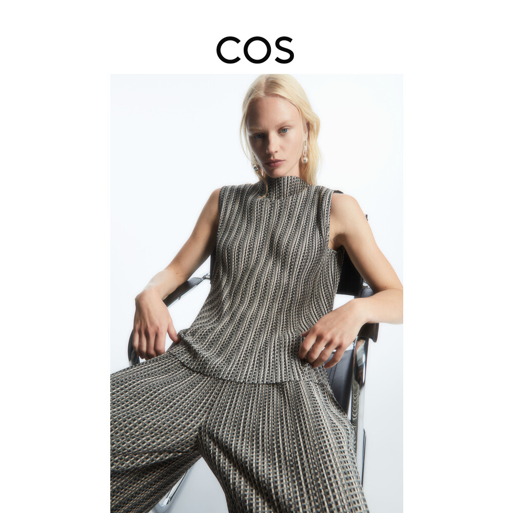 

Женский вязаный жилет Cos с вырезом «лодочка», черный