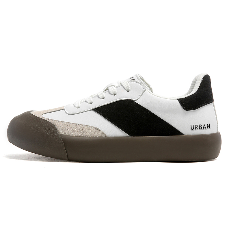 

URBAN AUTHENTIC Скользоустойчивые износостойкие легкие низкие скейтерские кроссовки унисекс бело-черные, цвет White Black