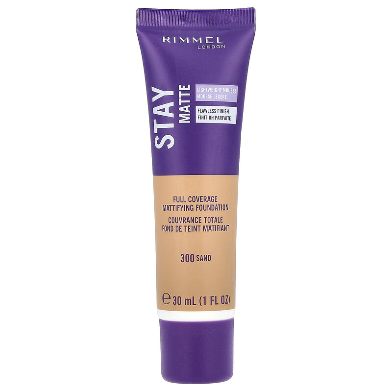 

Rimmel London, Stay Matte, матирующая основа для полного покрытия, песочный 300, 30 мл (1 жидк. унц.)