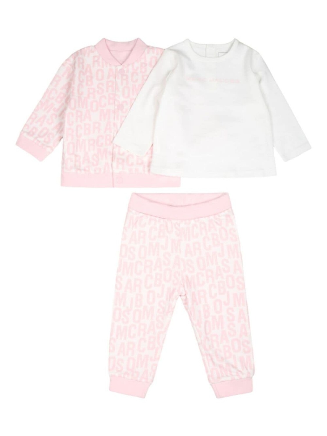 

Marc Jacobs Kids спортивный костюм с монограммным узором, розовый