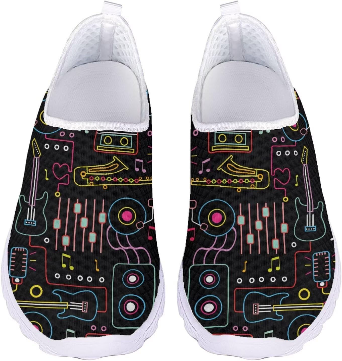 

Кроссовки Jeiento с американским флагом для мужчин и женщин, обувь для бега по дороге, женские и мужские удобные кроссовки для ходьбы, теннисные кроссовки, спортивная обувь, Colorful Musical Instrument