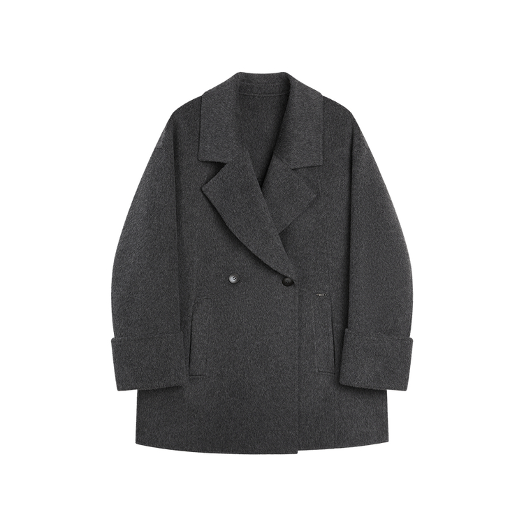

ELLE Пальто женское Medium Gray с воротником-стойкой утепленное
