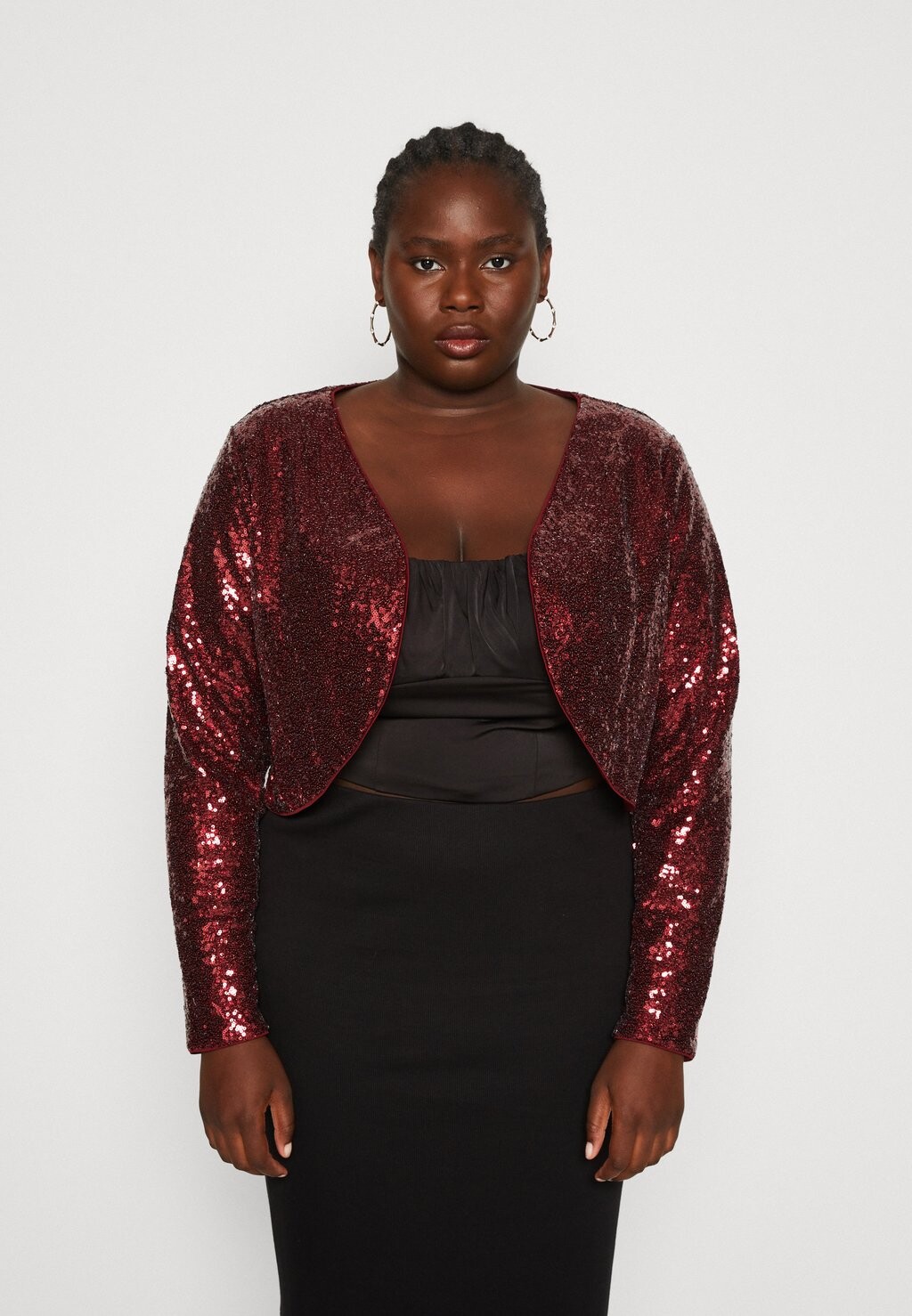 

Блейзер EVOKED VILA VISASSI BOLERO, цвет beet red