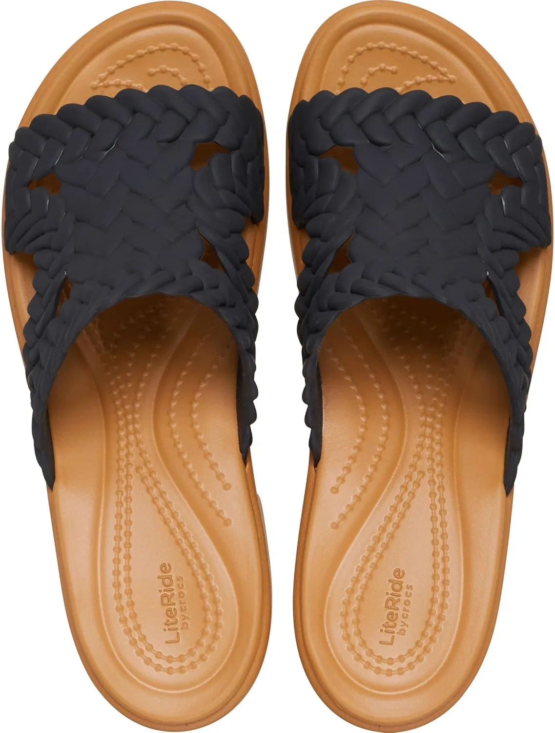 Crocs Женские Бруклинские плетеные сандалии на каблуке, Black Woven — фото 2