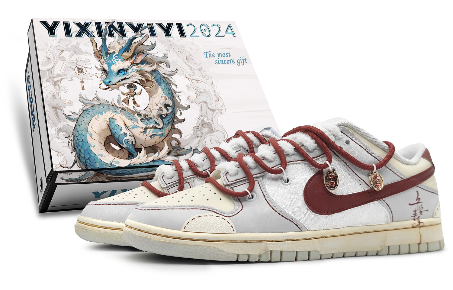 

Мужские кроссовки для скейтбординга Nike Dunk, Красный/Серый