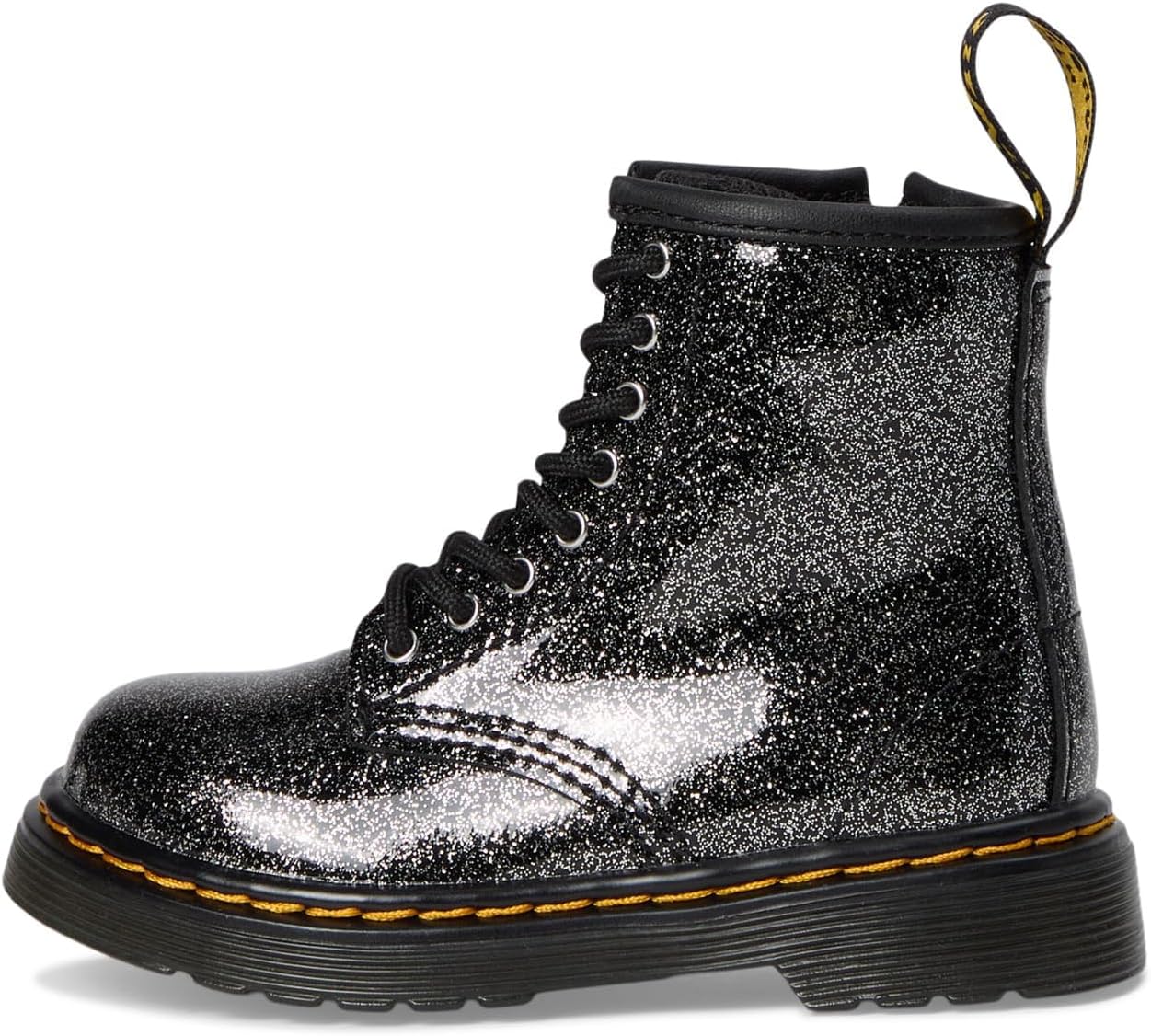 Ботинки Dr. Martens 1460 J, детские, с серебристым глиттером, черные — фото 4
