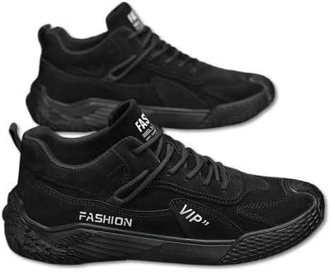 

Мужские беговые кроссовки Minlaidian с ретро-стилем- дышащие, не скользящие, шнуровки для внешнего и повседневного ношения, черный