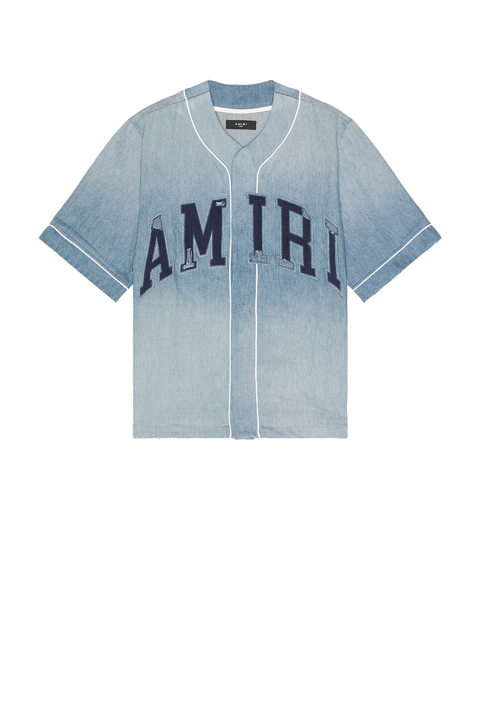 

Бейсбольная рубашка выцветшего цвета Amiri, цвет Perfect Indigo