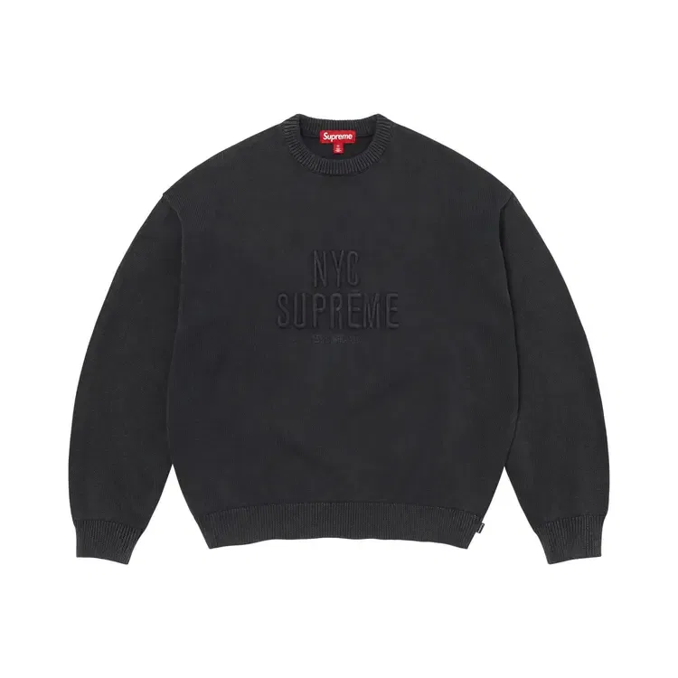 Свитер Supreme Overdyed Raised Sweater, черный
