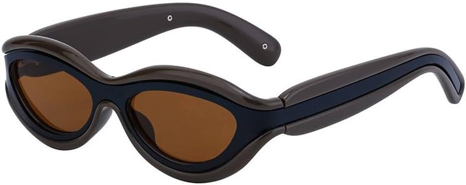 

Женские солнцезащитные очки в стиле стимпанк, цельные, в миниатюрной оправе, роскошные овальные солнцезащитные очки в стиле панк, винтажные очки с защитой от УФ-излучения UV400, SUN4367 Generic, C3coffcebrown