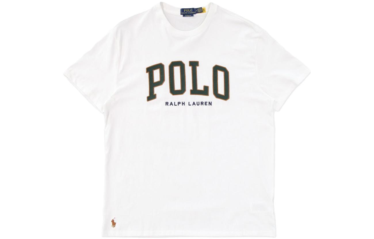 

Футболка поло с принтом логотипом Ralph Lauren, белая
