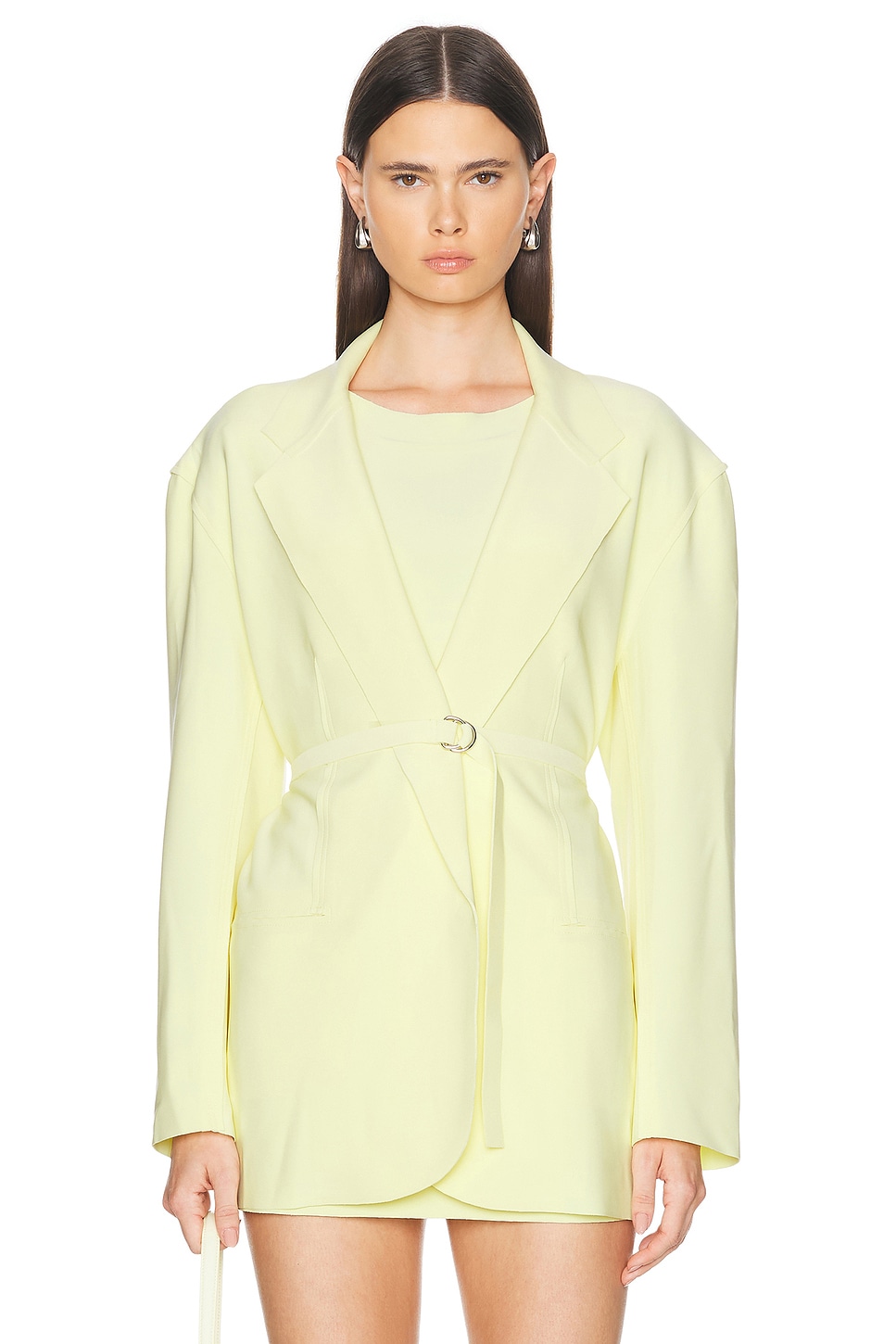 

Однобортный пиджак оверсайз Norma Kamali, цвет Butter Yellow