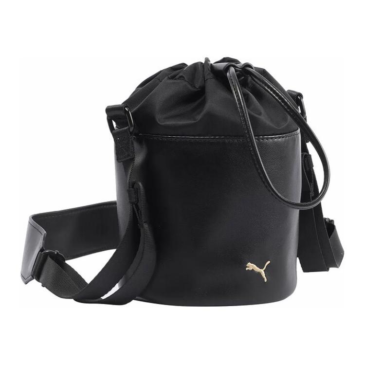 

PUMA Полиэстеровая кожаная сумка-ведро через плечо унисекс черная, Black