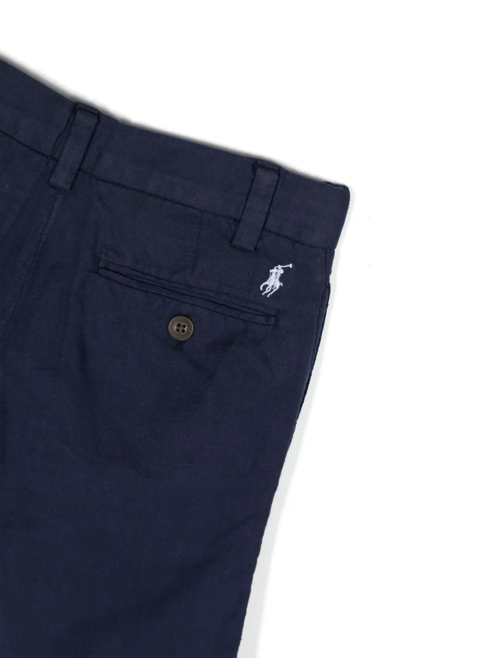 Шорты бермуды из смесового льна POLO RALPH LAUREN KIDS, синий — фото 3