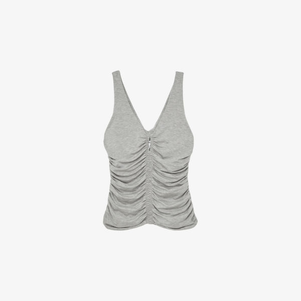 

Жилет Reiss с рюшами из стрейч-джерси, серый